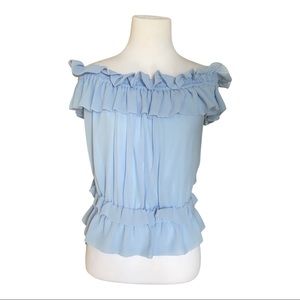 Chelsea and violet off shoulder blue top xs